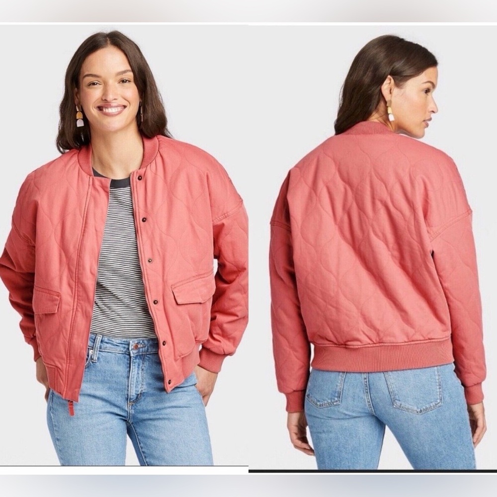 Pink/Dusty Coral Women’s Quilted Utility Jacket
